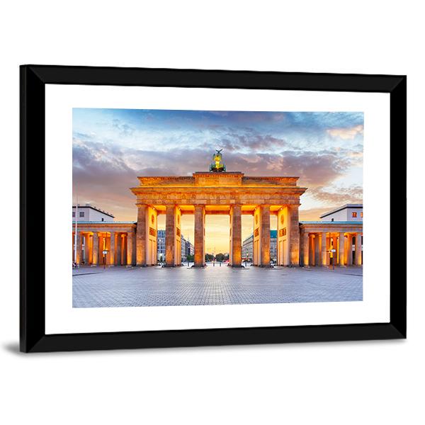 Brandenburg Gate Berlin Panoramic Canvas Wall Art-1 Piece-36" x 12"-Tiaracle