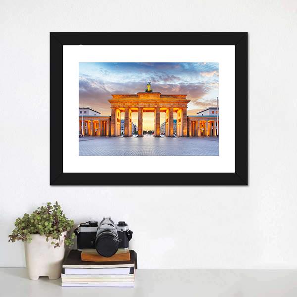 Brandenburg Gate Berlin Panoramic Canvas Wall Art-1 Piece-36" x 12"-Tiaracle