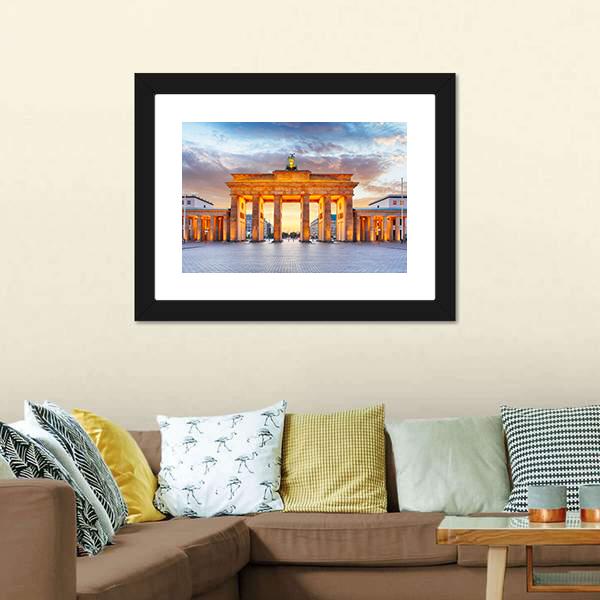 Brandenburg Gate Berlin Panoramic Canvas Wall Art-1 Piece-36&quot; x 12&quot;-Tiaracle