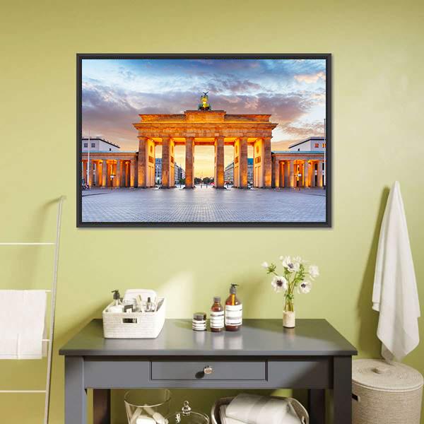Brandenburg Gate Berlin Panoramic Canvas Wall Art-1 Piece-36&quot; x 12&quot;-Tiaracle