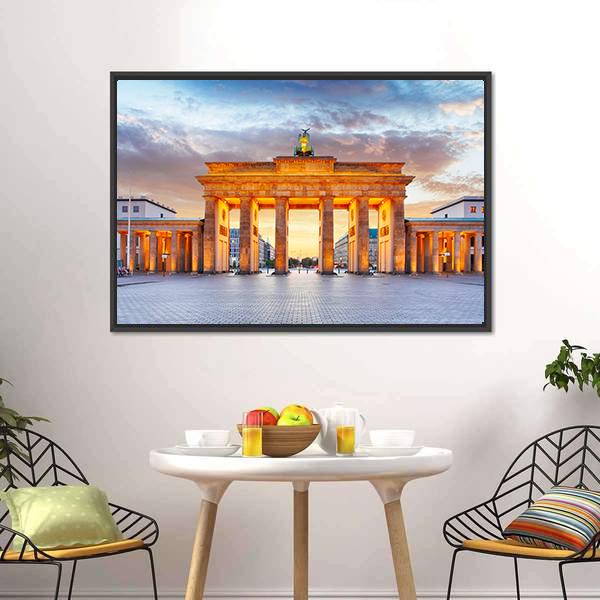 Brandenburg Gate Berlin Panoramic Canvas Wall Art-1 Piece-36" x 12"-Tiaracle