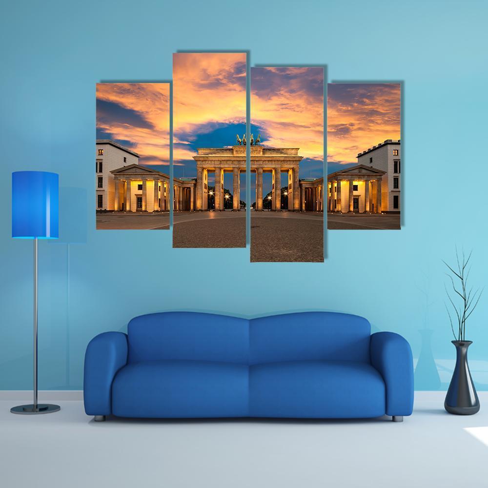 Brandenburg Gate Germany Canvas Wall Art-4 Pop-Gallery Wrap-50&quot; x 32&quot;-Tiaracle