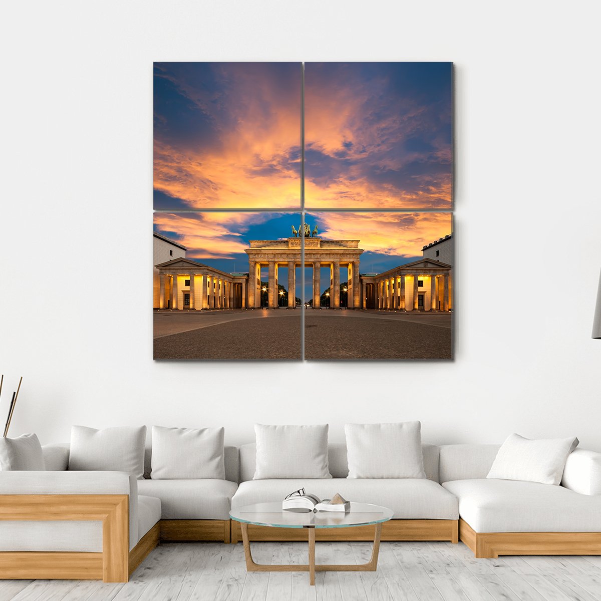 Brandenburg Gate Germany Canvas Wall Art-4 Square-Gallery Wrap-17" x 17"-Tiaracle