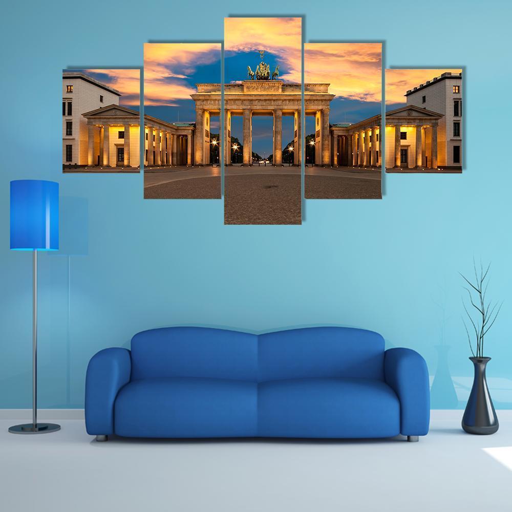 Brandenburg Gate Germany Canvas Wall Art-5 Star-Gallery Wrap-62" x 32"-Tiaracle