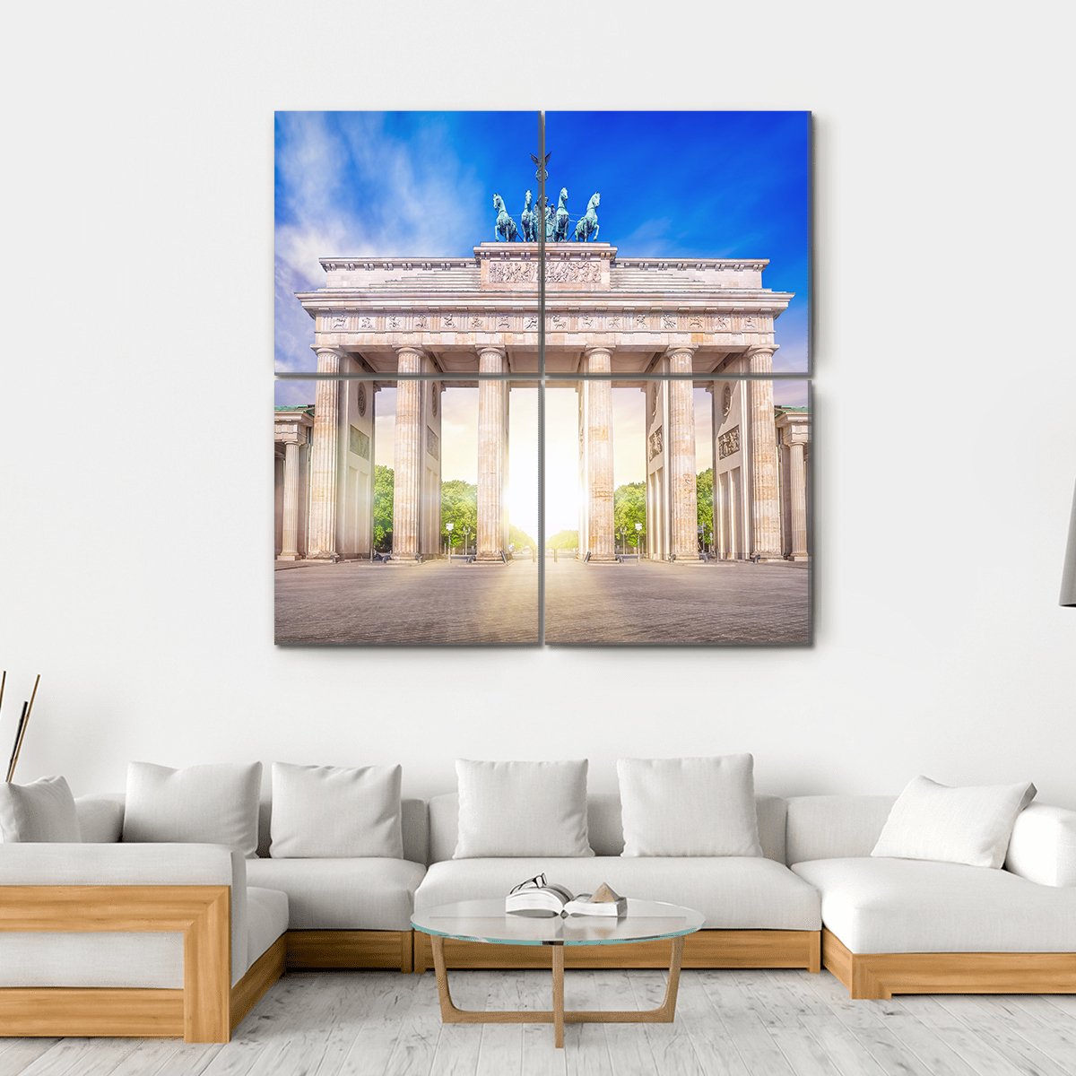 Brandenburg Gate In Berlin Germany Canvas Wall Art-4 Square-Gallery Wrap-17" x 17"-Tiaracle