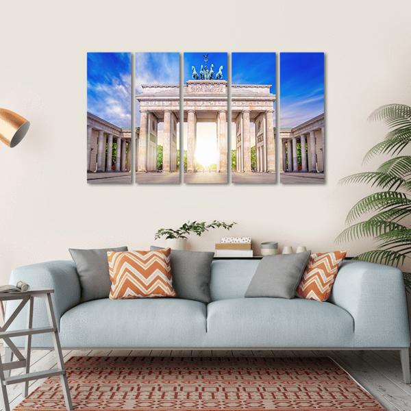 Brandenburg Gate In Berlin Germany Canvas Wall Art-5 Horizontal-Gallery Wrap-22" x 12"-Tiaracle