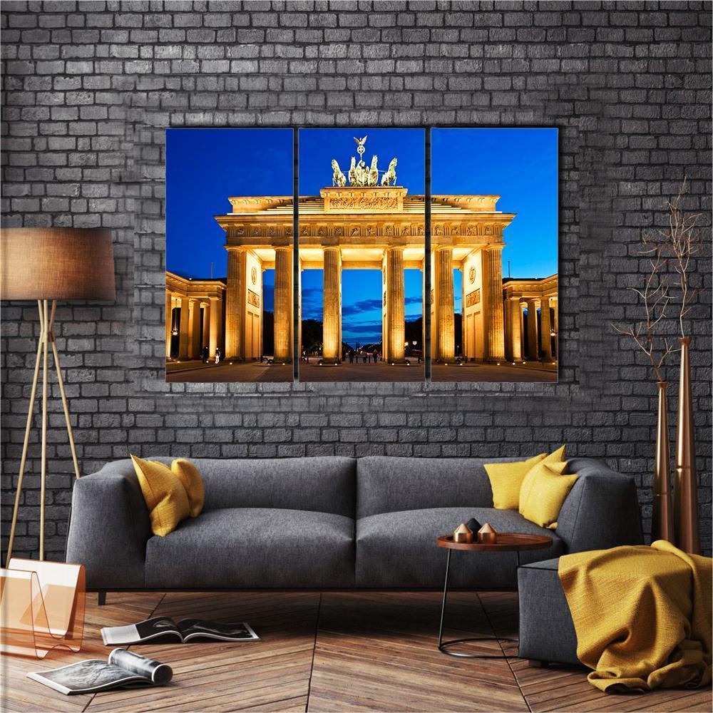 Brandenburg Gate In Berlin Canvas Wall Art-5 Pop-Gallery Wrap-47" x 32"-Tiaracle