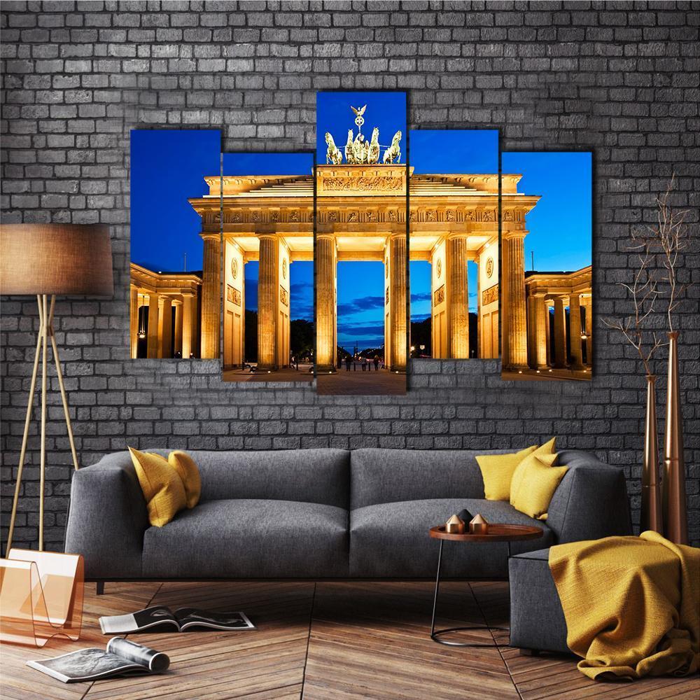 Brandenburg Gate In Berlin Canvas Wall Art-5 Pop-Gallery Wrap-47" x 32"-Tiaracle