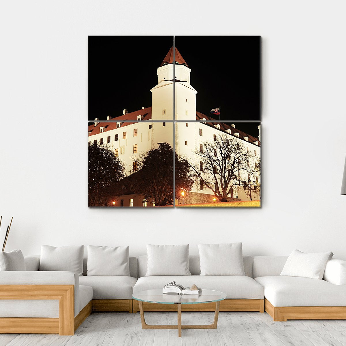 Bratislava Castle Canvas Wall Art-4 Square-Gallery Wrap-17" x 17"-Tiaracle