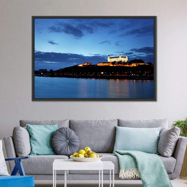Bratislava Castle Slovakia Canvas Wall Art-1 Piece-Floating Frame-24" x 16"-Tiaracle