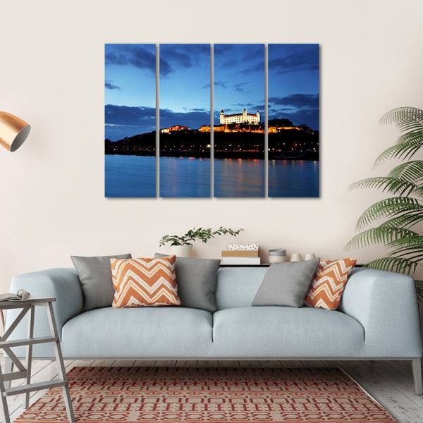 Bratislava Castle Slovakia Canvas Wall Art-4 Horizontal-Gallery Wrap-34" x 24"-Tiaracle