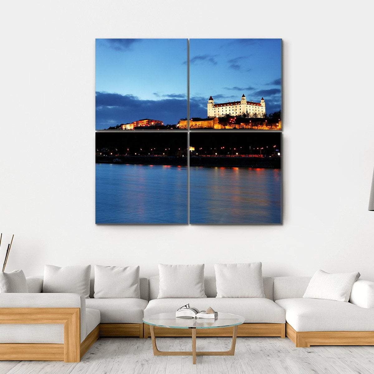 Bratislava Castle Slovakia Canvas Wall Art-4 Square-Gallery Wrap-17" x 17"-Tiaracle