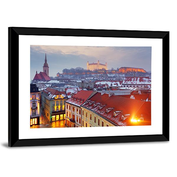 Bratislava City Slovakia Canvas Wall Art-5 Horizontal-Gallery Wrap-22" x 12"-Tiaracle
