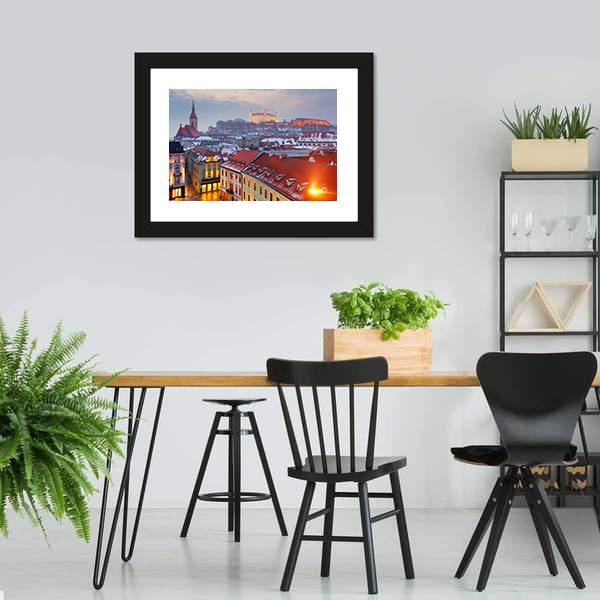 Bratislava City Slovakia Canvas Wall Art-5 Horizontal-Gallery Wrap-22" x 12"-Tiaracle