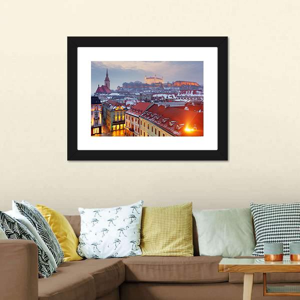 Bratislava City Slovakia Canvas Wall Art-5 Horizontal-Gallery Wrap-22" x 12"-Tiaracle