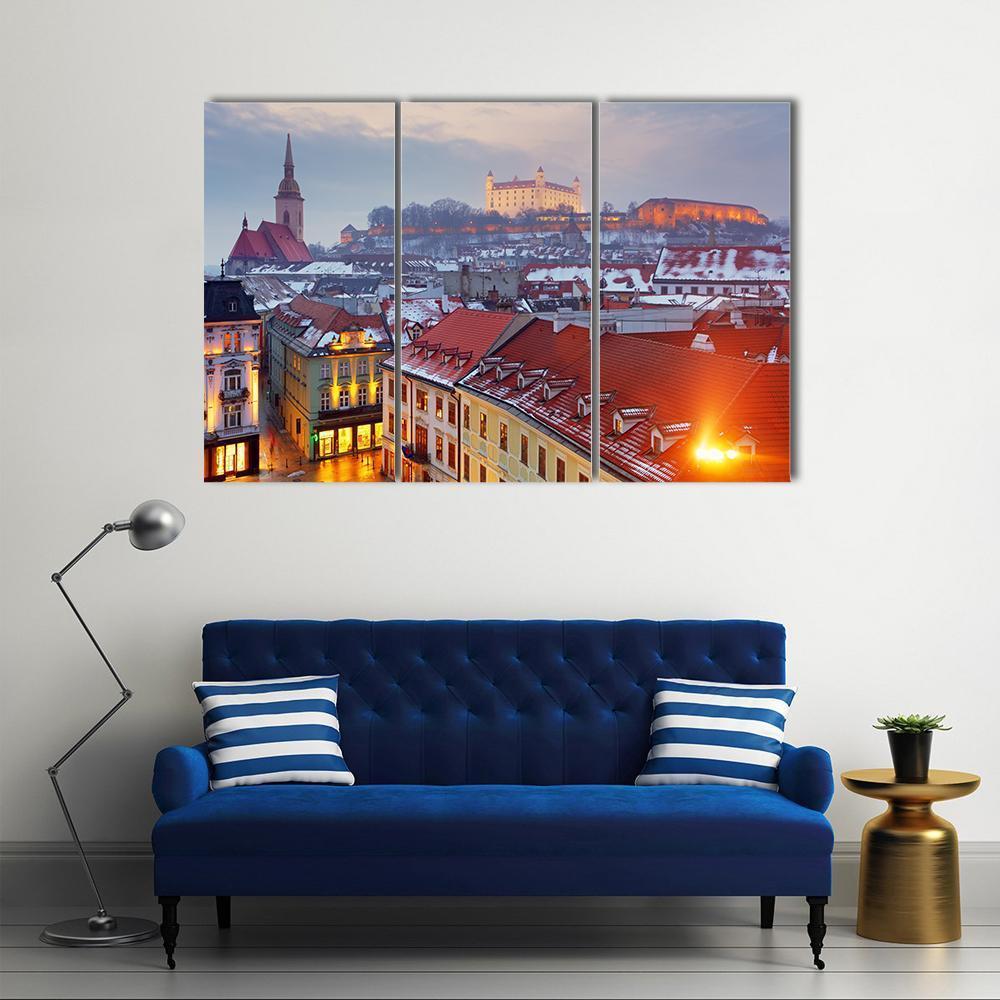 Bratislava City Slovakia Canvas Wall Art-3 Horizontal-Gallery Wrap-37" x 24"-Tiaracle