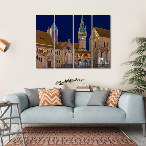 Braunschweig At Evening Canvas Wall Art-4 Horizontal-Gallery Wrap-34" x 24"-Tiaracle