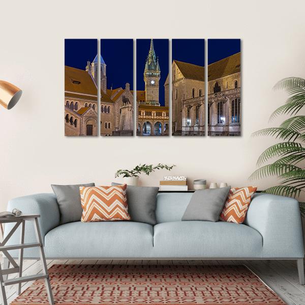 Braunschweig At Evening Canvas Wall Art-5 Horizontal-Gallery Wrap-22" x 12"-Tiaracle