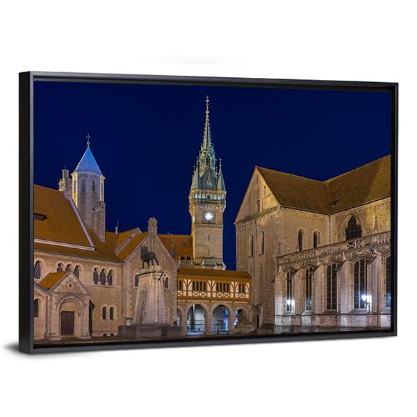Braunschweig At Evening Canvas Wall Art-5 Horizontal-Gallery Wrap-22" x 12"-Tiaracle