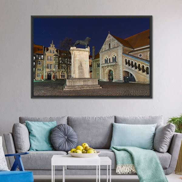 Braunschweig At Night Canvas Wall Art-1 Piece-Floating Frame-24" x 16"-Tiaracle