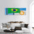 Flag Of Brazil & Bitcoin Panoramic Canvas Wall Art-3 Piece-25" x 08"-Tiaracle