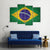 Brazil Flag On Brick Wall Canvas Wall Art-4 Pop-Gallery Wrap-50" x 32"-Tiaracle
