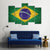 Brazil Flag On Brick Wall Canvas Wall Art-4 Pop-Gallery Wrap-50" x 32"-Tiaracle