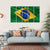 Waving Brazil Flag Canvas Wall Art-5 Horizontal-Gallery Wrap-22" x 12"-Tiaracle
