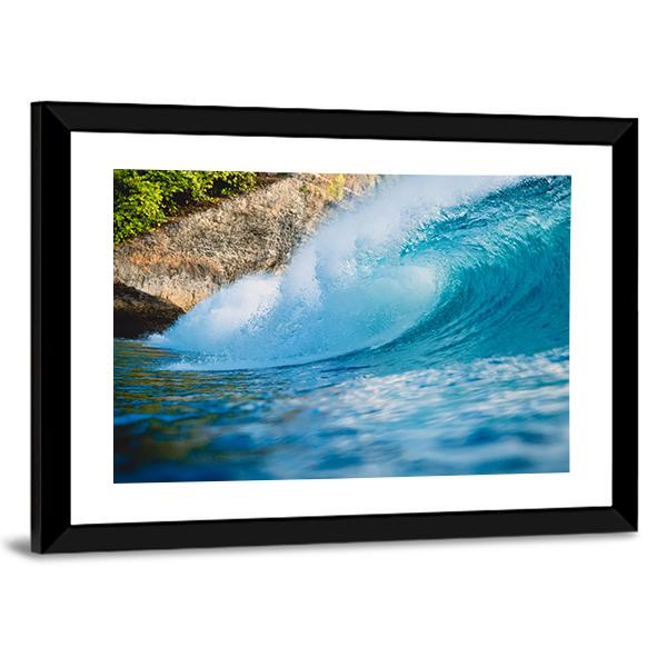 Breaking Blue Barrel Wave Canvas Wall Art-3 Horizontal-Gallery Wrap-25" x 16"-Tiaracle