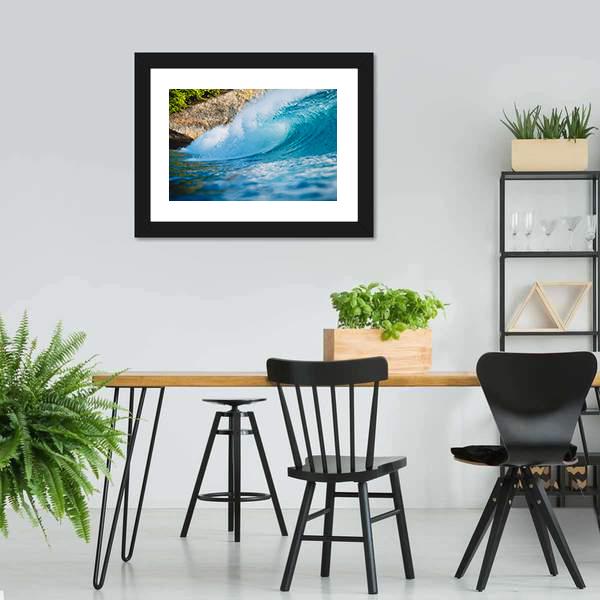 Breaking Blue Barrel Wave Canvas Wall Art-3 Horizontal-Gallery Wrap-25" x 16"-Tiaracle