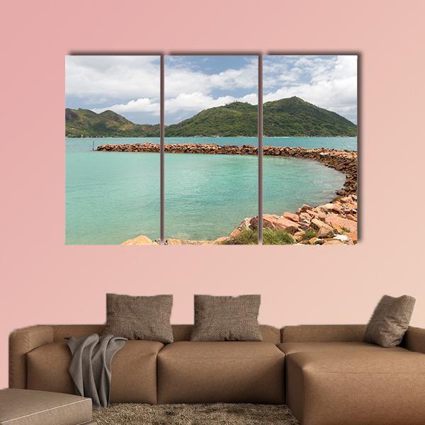Turquoise Sea Canvas Wall Art-3 Horizontal-Gallery Wrap-25" x 16"-Tiaracle