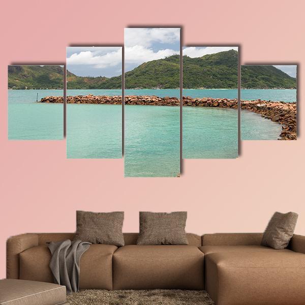 Turquoise Sea Canvas Wall Art-5 Star-Gallery Wrap-62" x 32"-Tiaracle