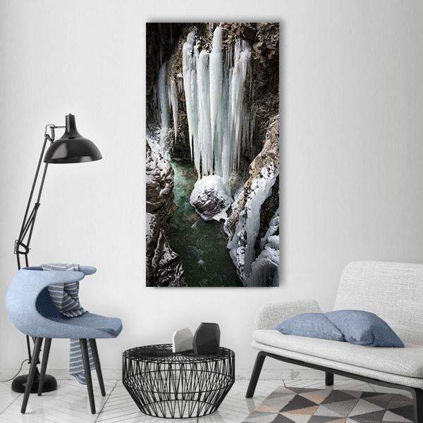 Breitachklamm Mountain Stream In Germany Vertical Canvas Wall Art-1 Vertical-Gallery Wrap-12" x 24"-Tiaracle