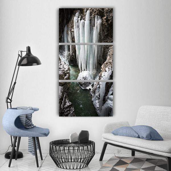 Breitachklamm Mountain Stream In Germany Vertical Canvas Wall Art-3 Vertical-Gallery Wrap-12" x 25"-Tiaracle