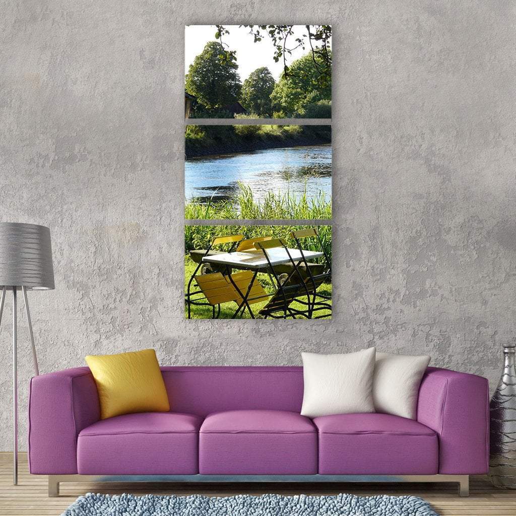 Bremen Lake Vertical Canvas Wall Art-3 Vertical-Gallery Wrap-12" x 25"-Tiaracle