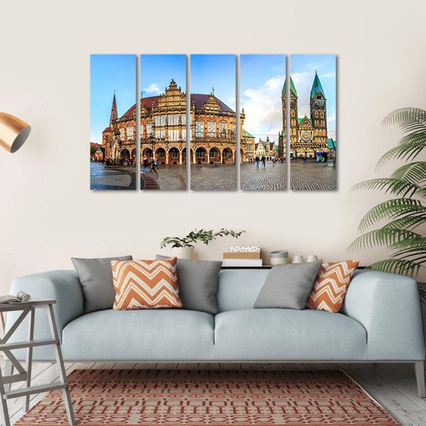 Bremen Main Market Canvas Wall Art-5 Horizontal-Gallery Wrap-22" x 12"-Tiaracle