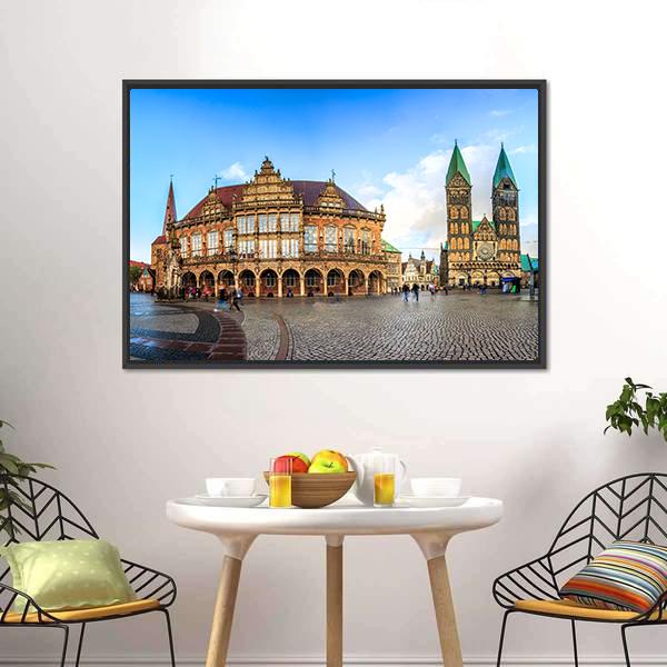 Bremen Main Market Canvas Wall Art-3 Horizontal-Gallery Wrap-25" x 16"-Tiaracle