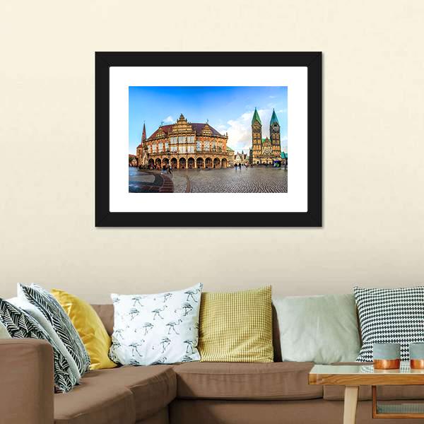 Bremen Main Market Canvas Wall Art-3 Horizontal-Gallery Wrap-25" x 16"-Tiaracle