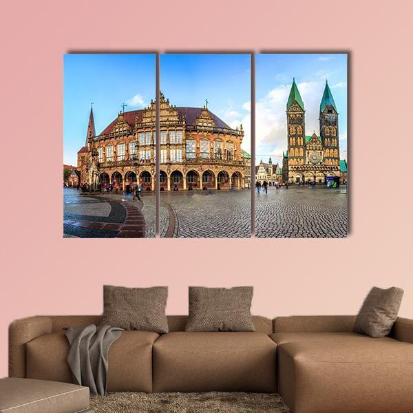 Bremen Main Market Canvas Wall Art-3 Horizontal-Gallery Wrap-25" x 16"-Tiaracle