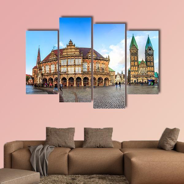 Bremen Main Market Canvas Wall Art-4 Pop-Gallery Wrap-50" x 32"-Tiaracle