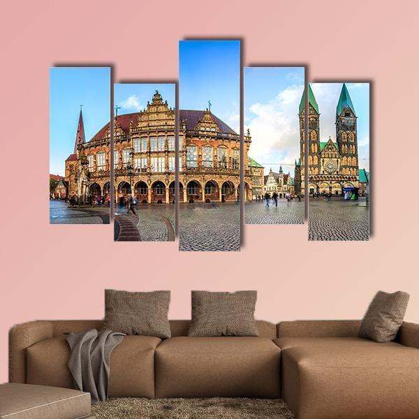 Bremen Main Market Canvas Wall Art-5 Pop-Gallery Wrap-47" x 32"-Tiaracle
