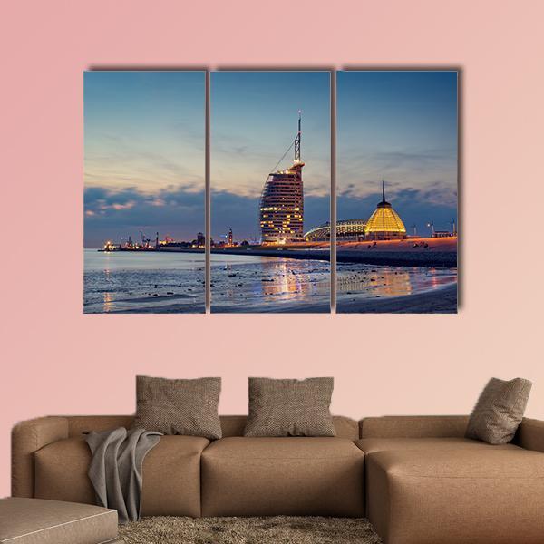 Bremerhaven Beach Canvas Wall Art-3 Horizontal-Gallery Wrap-25" x 16"-Tiaracle