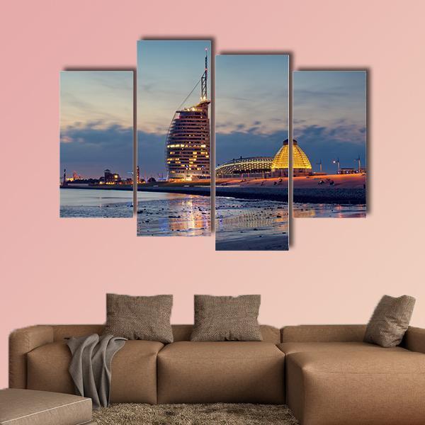 Bremerhaven Beach Canvas Wall Art-4 Pop-Gallery Wrap-50" x 32"-Tiaracle
