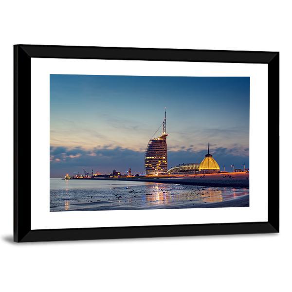 Bremerhaven Beach Panoramic Canvas Wall Art-1 Piece-36" x 12"-Tiaracle