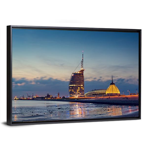 Bremerhaven Beach Panoramic Canvas Wall Art-1 Piece-36" x 12"-Tiaracle
