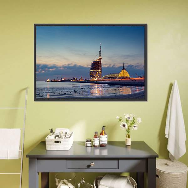 Bremerhaven Beach Panoramic Canvas Wall Art-1 Piece-36" x 12"-Tiaracle