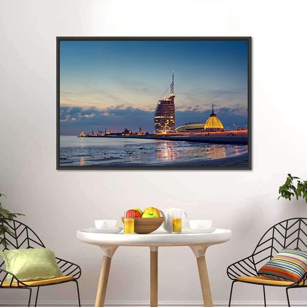 Bremerhaven Beach Panoramic Canvas Wall Art-1 Piece-36" x 12"-Tiaracle