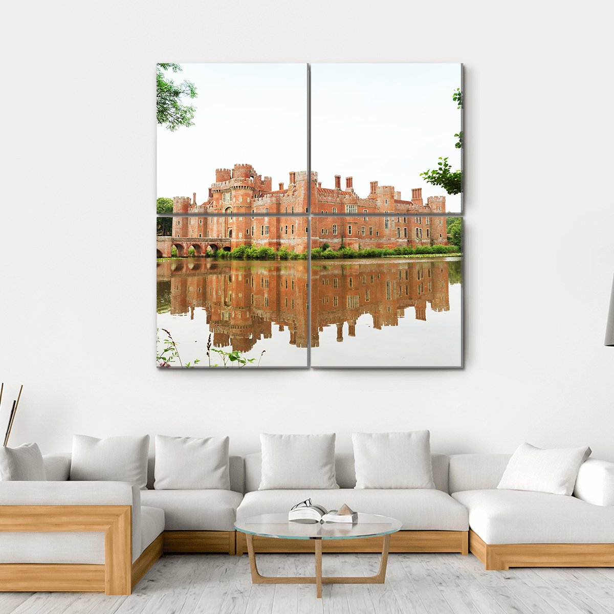 Brick Herstmonceux Castle Canvas Wall Art-4 Square-Gallery Wrap-17" x 17"-Tiaracle