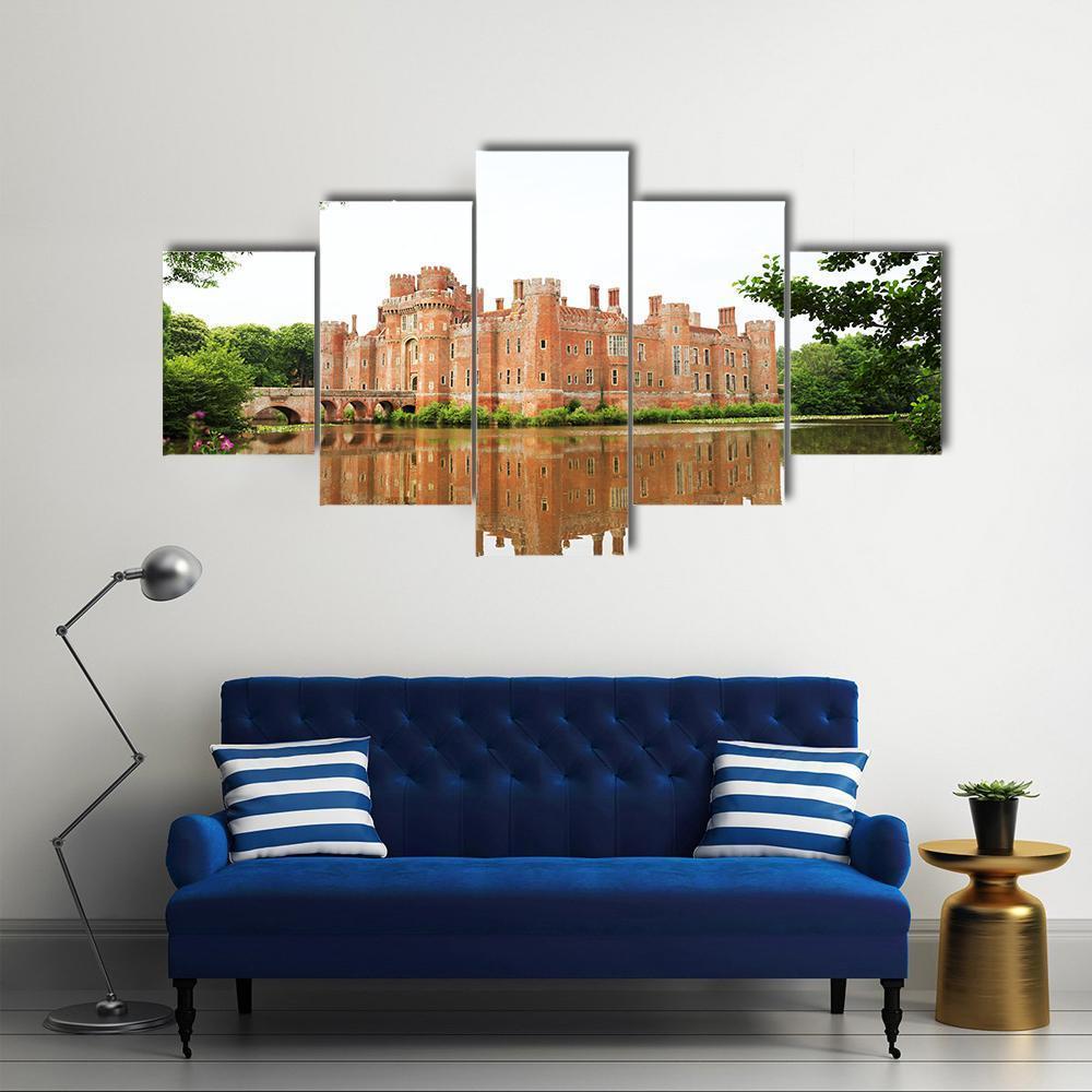 Brick Herstmonceux Castle Canvas Wall Art-5 Star-Gallery Wrap-62" x 32"-Tiaracle