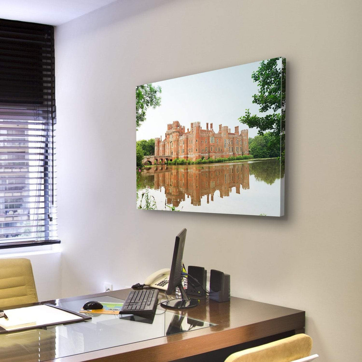 Brick Herstmonceux Castle Canvas Wall Art-3 Horizontal-Gallery Wrap-25" x 16"-Tiaracle